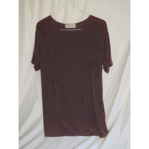 Milano Moda Collection Purple Semi Sheer Pullover Top Women's Size Large